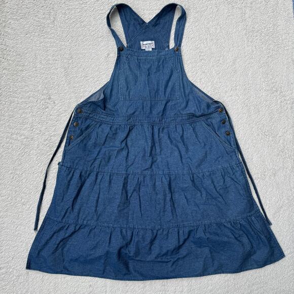 Main Street Blues Dresses & Skirts - VTG Mainstreet Blues Denim Jean Dress 24W Sleeveless Midi Pockets Waist Tie